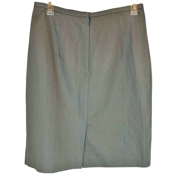 Banana Republic Cotton Linen A-Line Skirt Size 10 Olive Green Made in Italy - Picture 2 of 6
